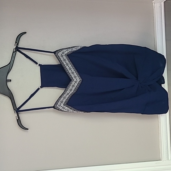 Navy Boho Tanktop Size Large - Picture 2 of 5